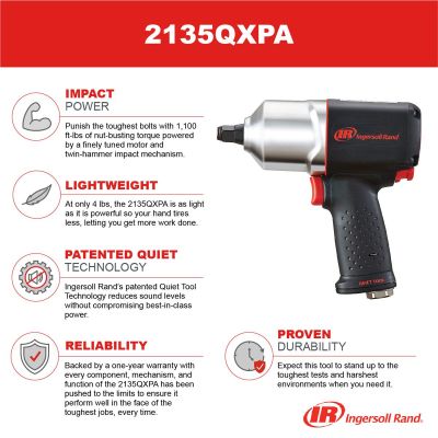 Ingersoll Rand 1/2 Inch Air Impact Wrench 1100 ft/lb